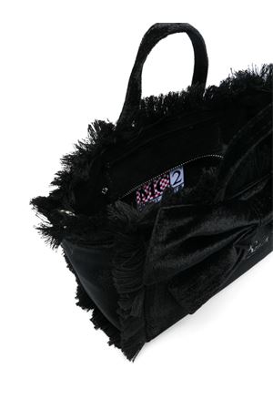 Mini Vanity black velvet handbag with bow SAINT BARTH KIDS | VAMI00701394G